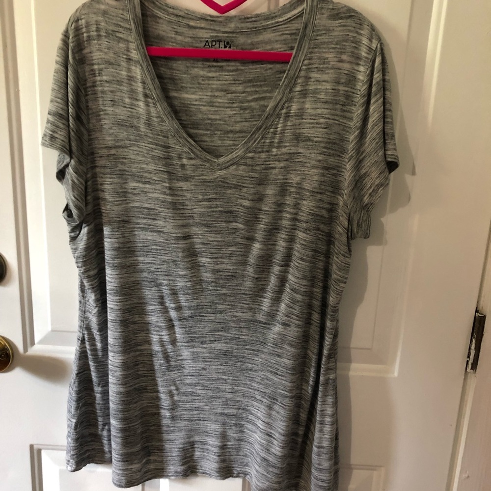 Apt 9 Gray V neck Tee T Shirt Size XL j0072